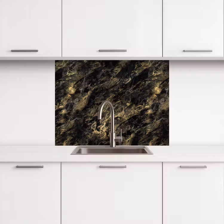 Revestimiento cocina - Mármol - Negro - Oro — 3