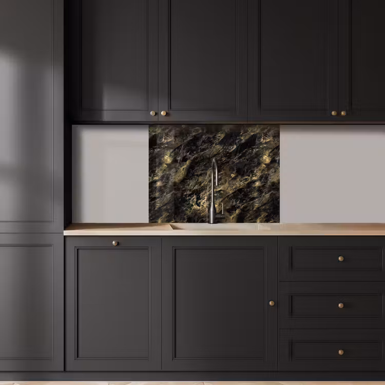 Revestimiento cocina - Mármol - Negro - Oro — 5