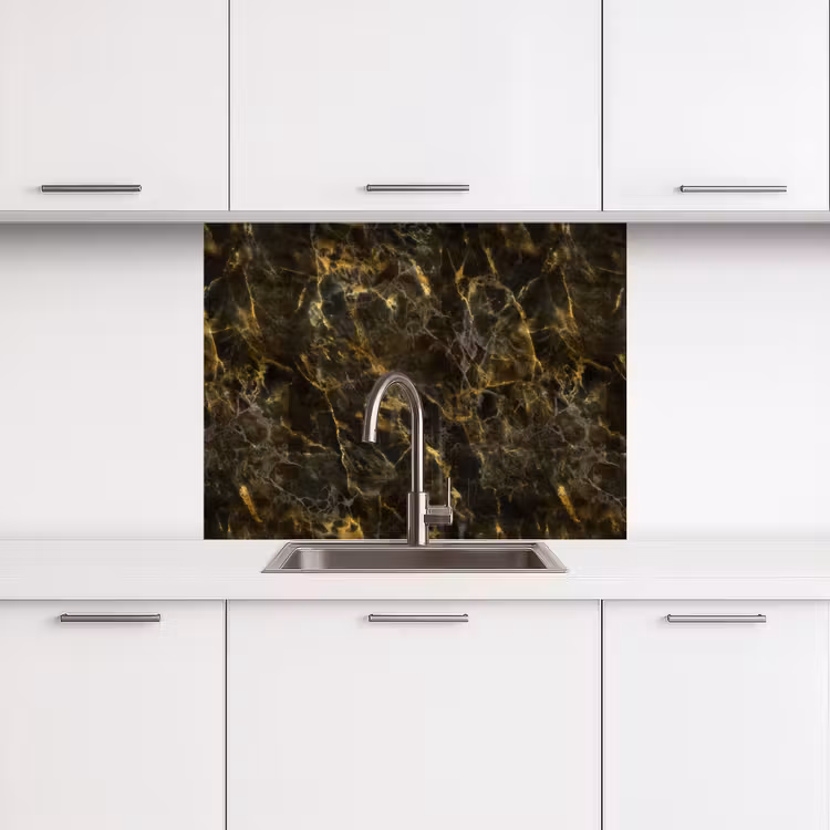 Revestimiento cocina - Negro - Mármol - Oro — 3