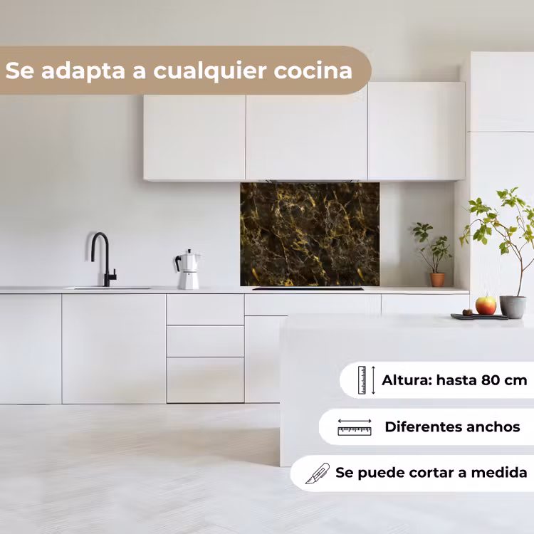 Revestimiento cocina - Negro - Mármol - Oro — 6
