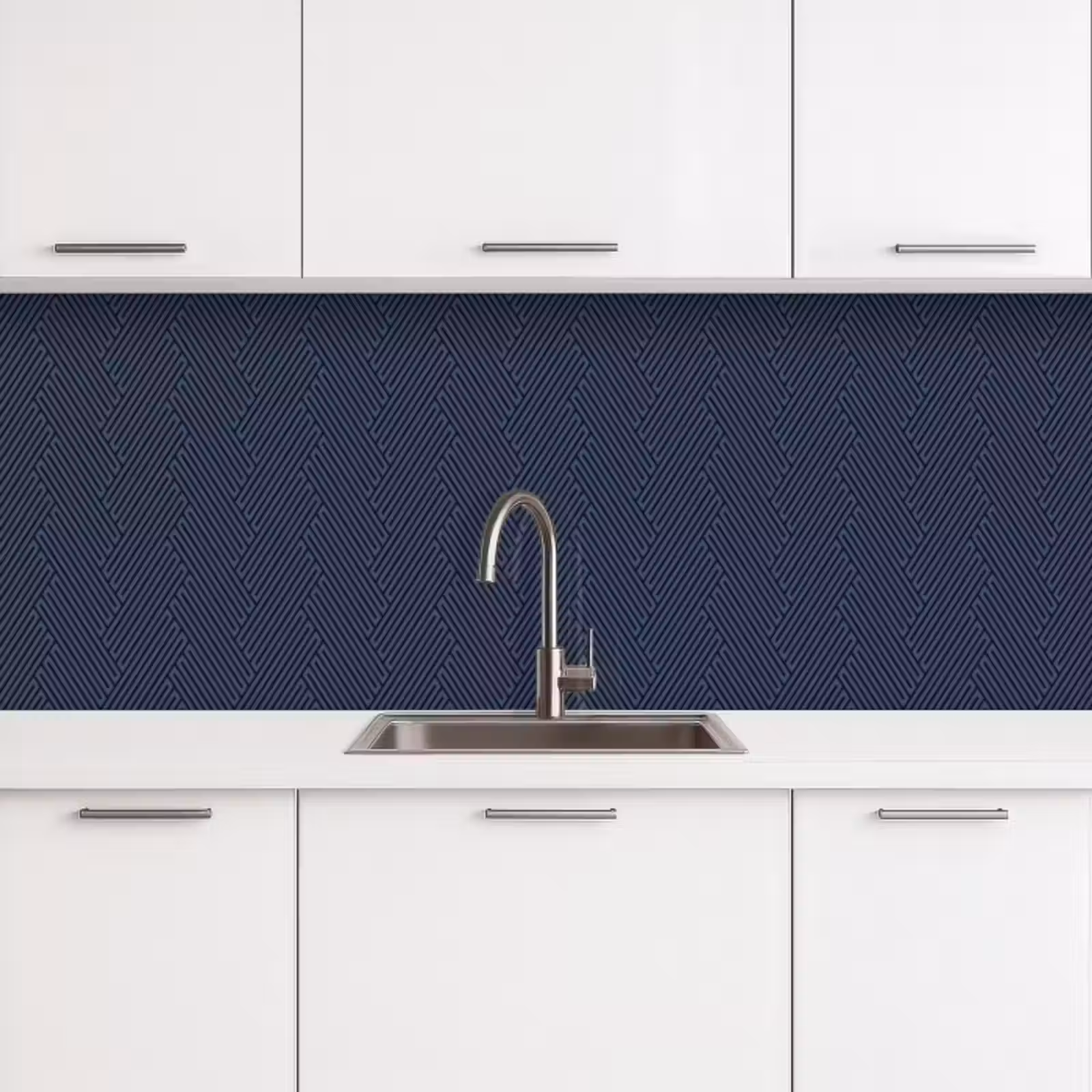 Revestimiento de cocina - Negro - Azul - Estampado - Rayas — 1