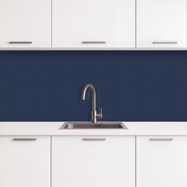 Revestimiento de cocina - Negro - Azul - Estampado - Rayas — 1