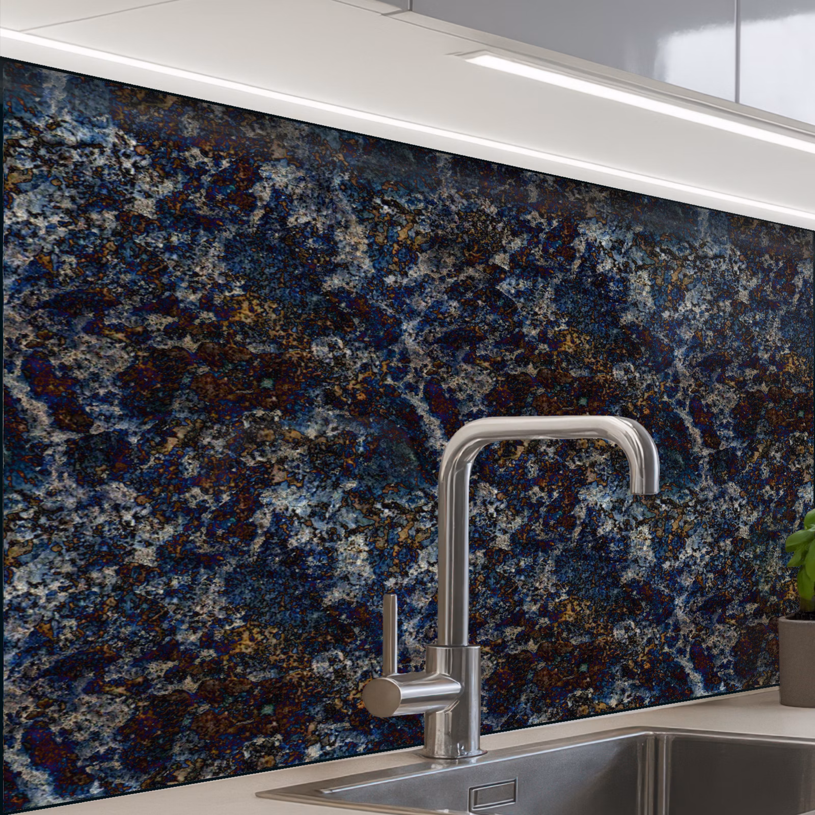 Revestimiento cocina - Azul - Granito - Oscuro — 1