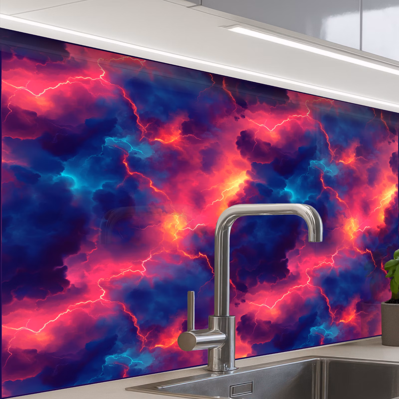 Revestimiento cocina - Rayos - Nubes - Colorido — 1