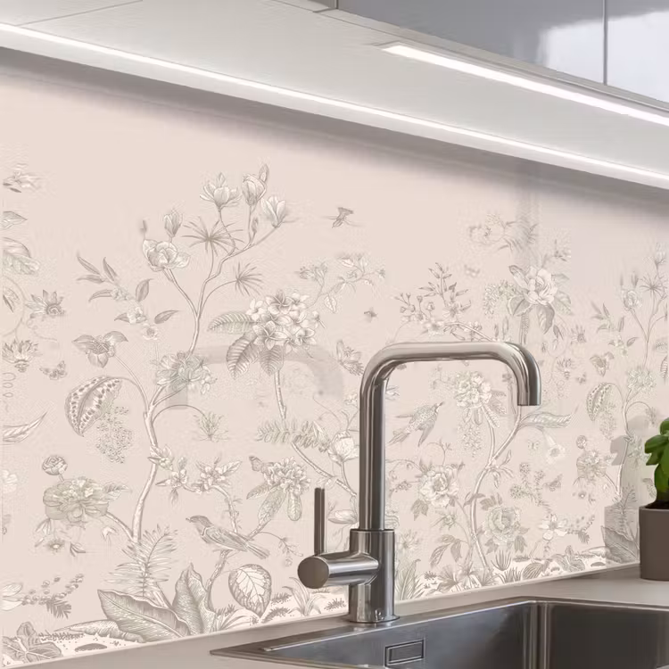 Revestimiento cocina - Flores - Beige - Botánico - Vintage — 1
