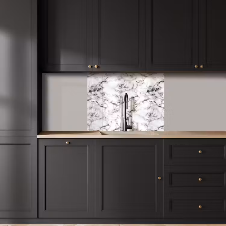 Revestimiento cocina - Mármol - Negro - Dramático - Blanco — 5