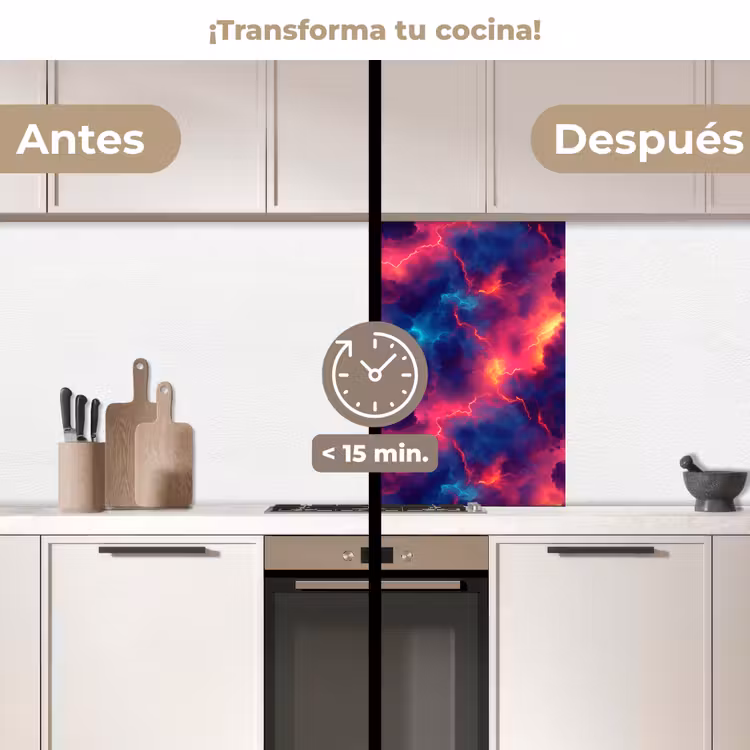 Revestimiento cocina - Rayos - Nubes - Colorido — 2