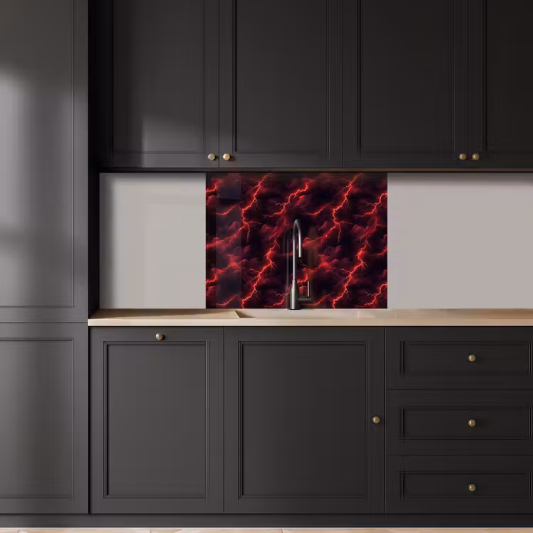 Revestimiento cocina - Rojo - Tormenta - Rayo - Nubes — 5