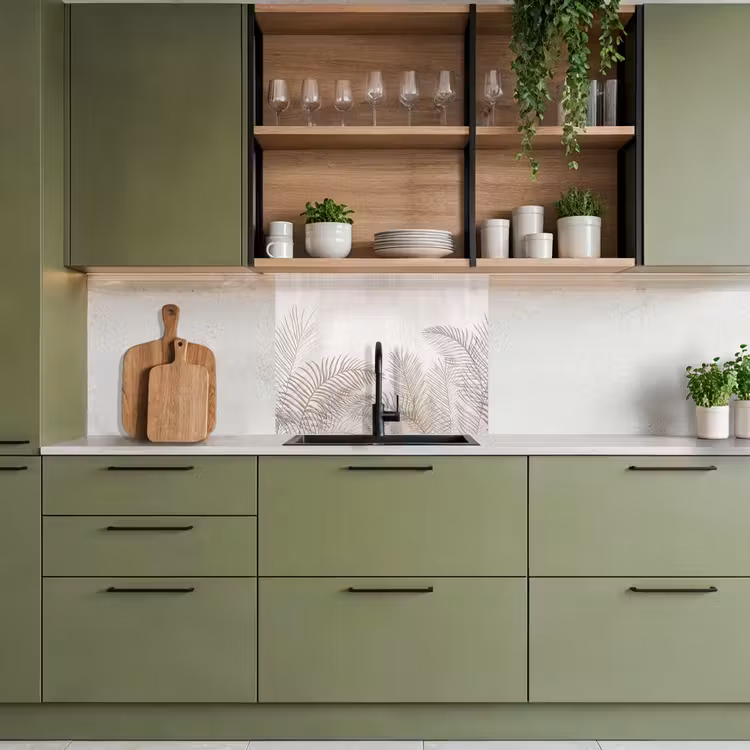 Revestimiento cocina - Hojas - Beige - Botánico - Vintage — 7