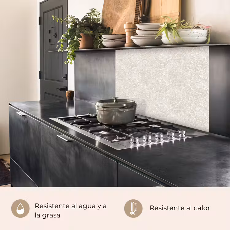 Revestimiento cocina - Hojas - Beige - Monstera - Palmera — 4