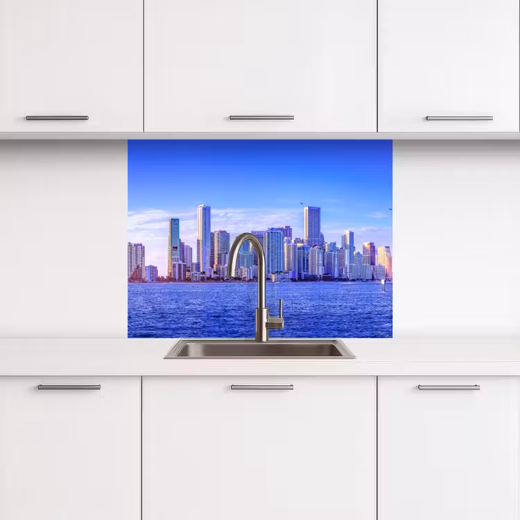 Revestimiento cocina - Skyline - Azul - Rascacielos - Ciudad — 3