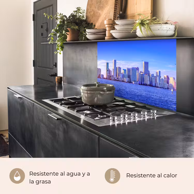 Revestimiento cocina - Skyline - Azul - Rascacielos - Ciudad — 4