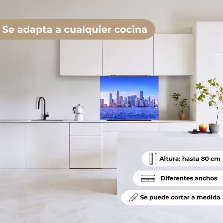 Revestimiento cocina - Skyline - Azul - Rascacielos - Ciudad — 6