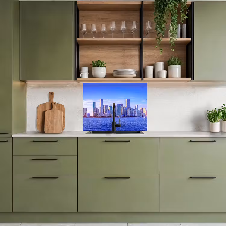 Revestimiento cocina - Skyline - Azul - Rascacielos - Ciudad — 7