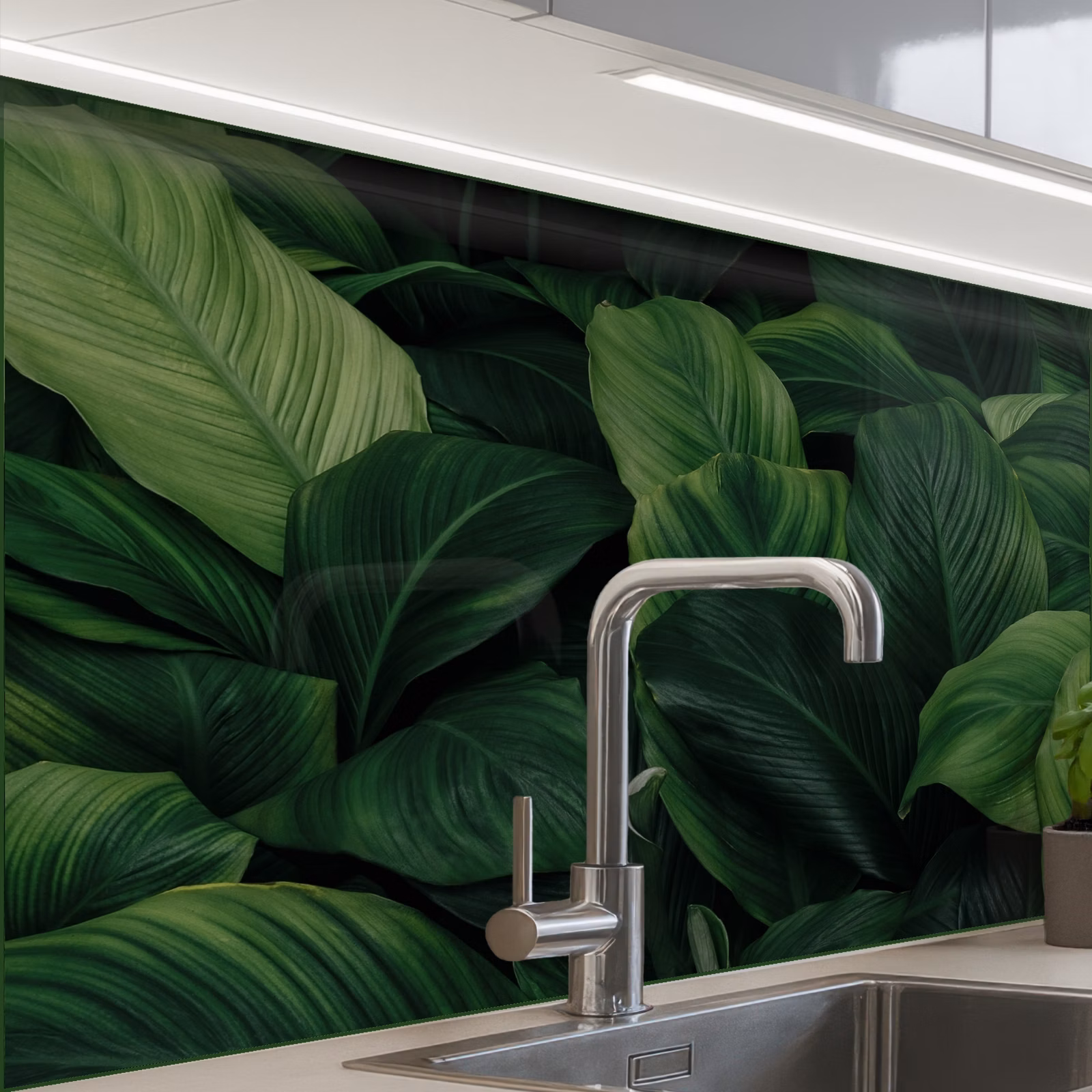 Revestimiento cocina - Naturaleza - Tropical - Hojas - Verde — 1