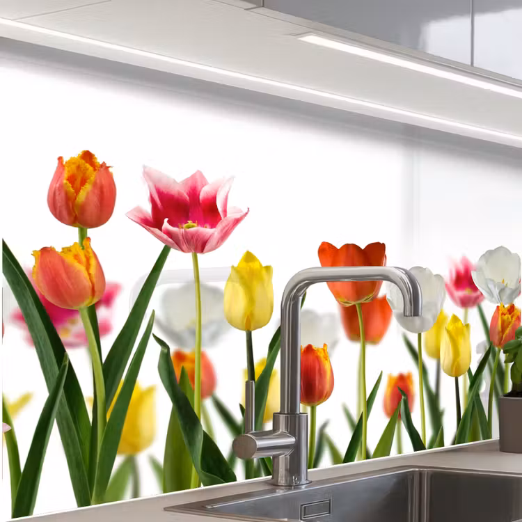 Revestimiento cocina - Flores - Tulipanes - Colorido — 1