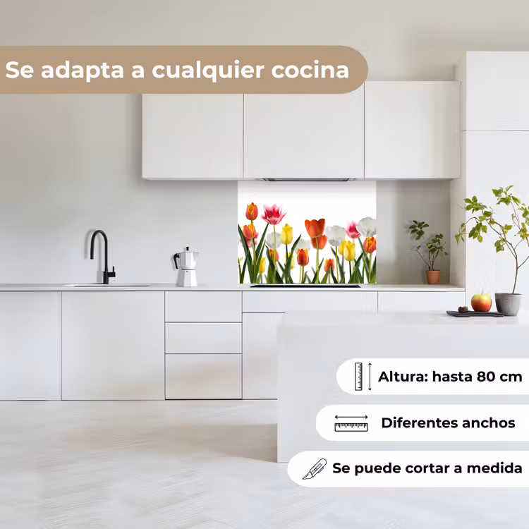 Revestimiento cocina - Flores - Tulipanes - Colorido — 6