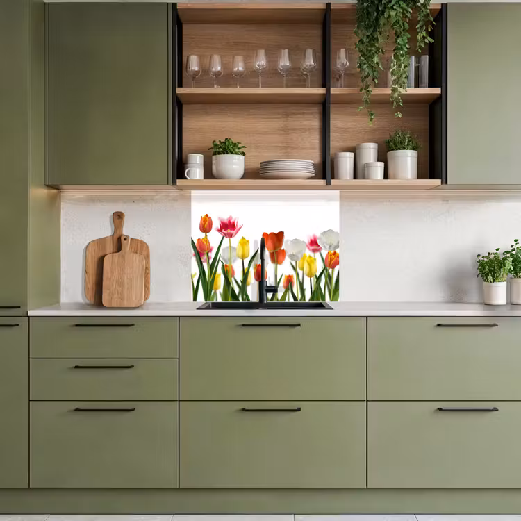 Revestimiento cocina - Flores - Tulipanes - Colorido — 7