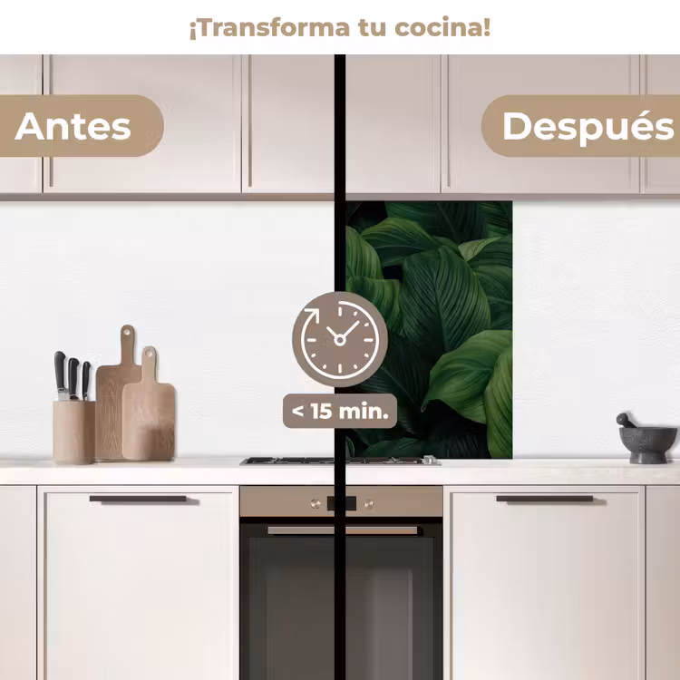 Revestimiento cocina - Naturaleza - Tropical - Hojas - Verde — 2