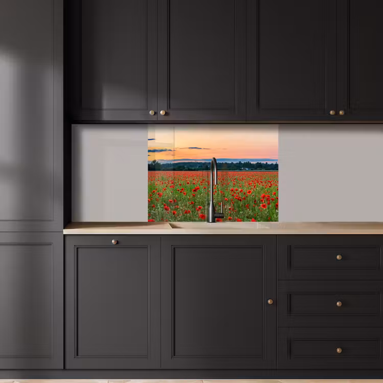 Revestimiento cocina - Amapolas - Paisaje - Rojo - Flores — 5