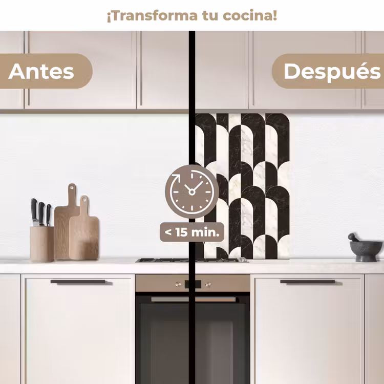 Revestimiento cocina - Arcos - Baldosas - Mármol - Negro - Blanco — 2