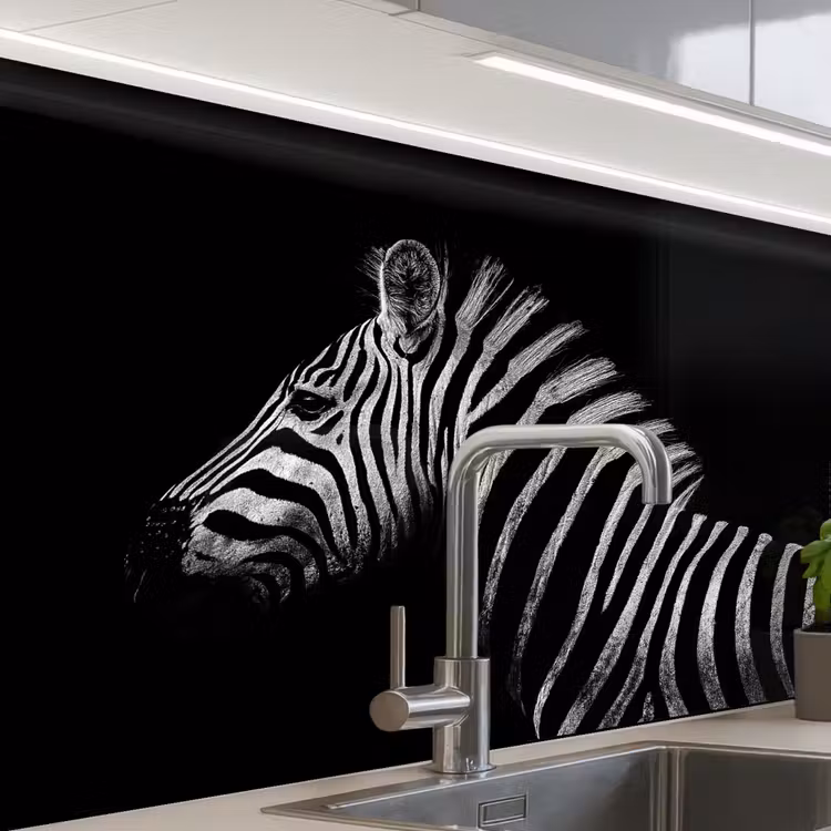 Revestimiento cocina - Cebra - Animal - Negro — 1