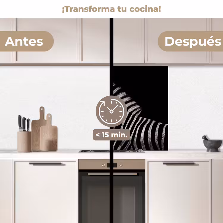 Revestimiento cocina - Cebra - Animal - Negro — 2