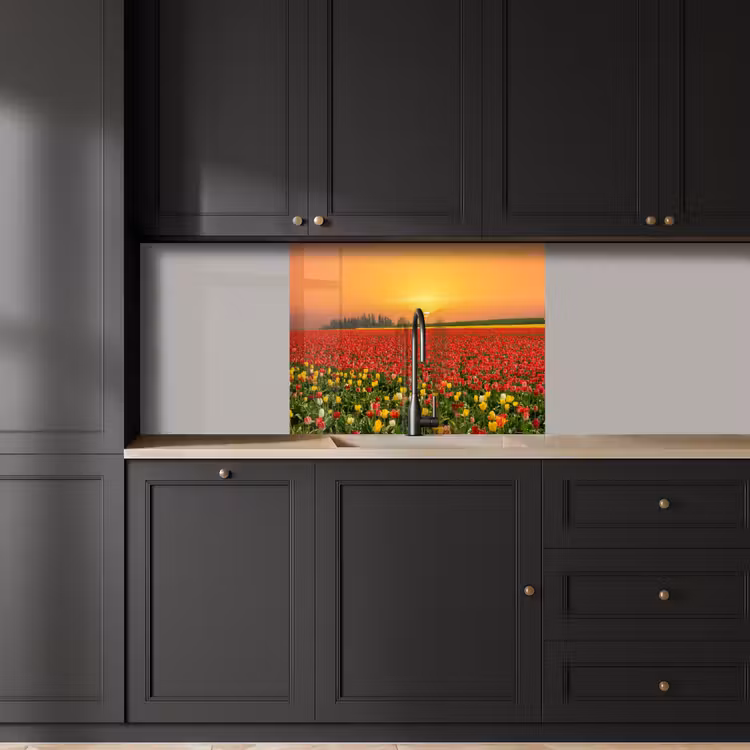 Revestimiento cocina - Flores - Paisaje - Tulipanes - Puesta de sol — 5