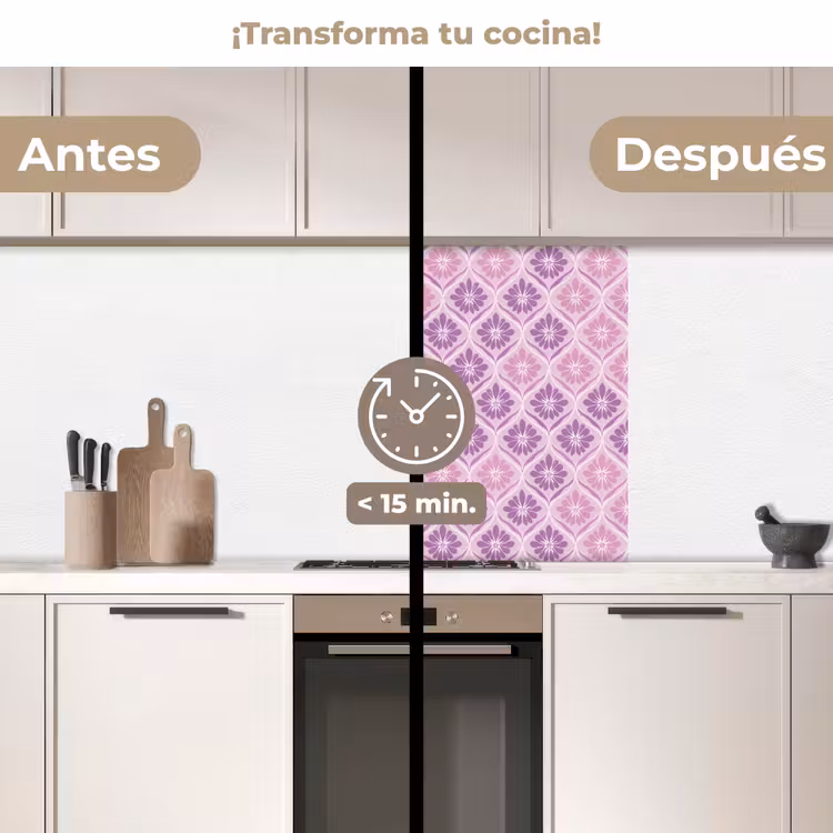 Revestimiento cocina - Plaid floral - Patrón - Morado — 2