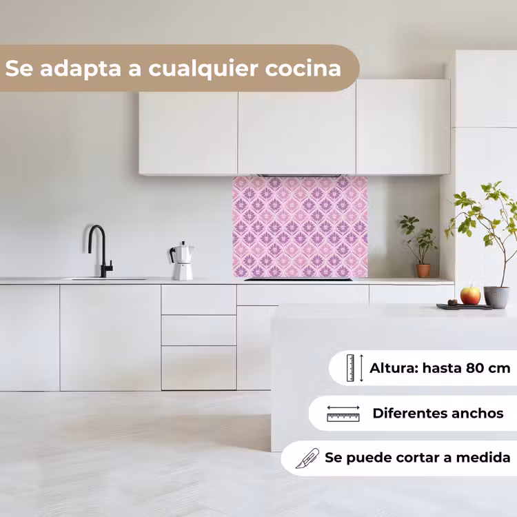Revestimiento cocina - Plaid floral - Patrón - Morado — 6