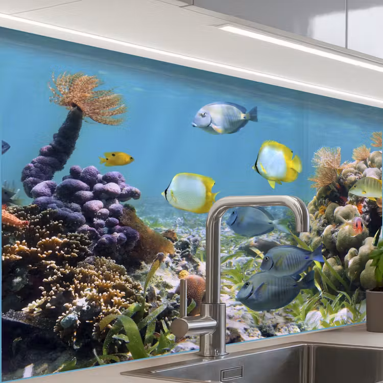 Revestimiento cocina - Agua - Corales - Peces - Luz — 1