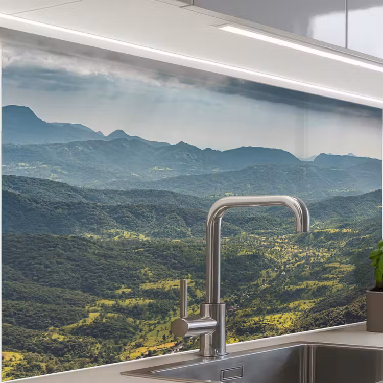 Revestimiento cocina - Paisaje - Valle - Verde — 1