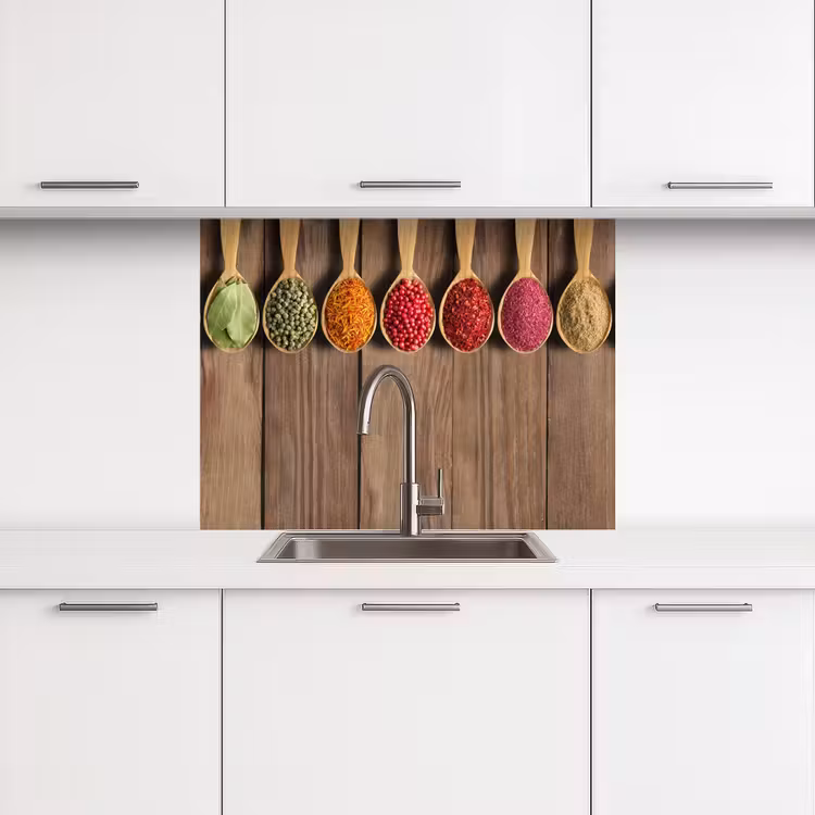 Revestimiento cocina - Cucharas - Hierbas - Madera — 3