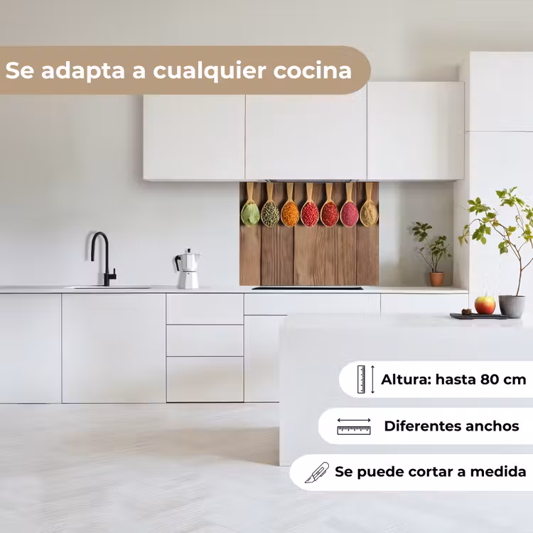 Revestimiento cocina - Cucharas - Hierbas - Madera — 6