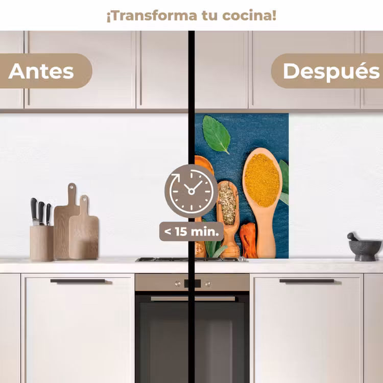 Revestimiento cocina - Cucharas - Madera - Hierbas - Especias — 2