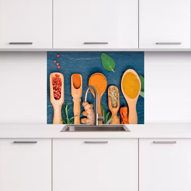 Revestimiento cocina - Cucharas - Madera - Hierbas - Especias — 3