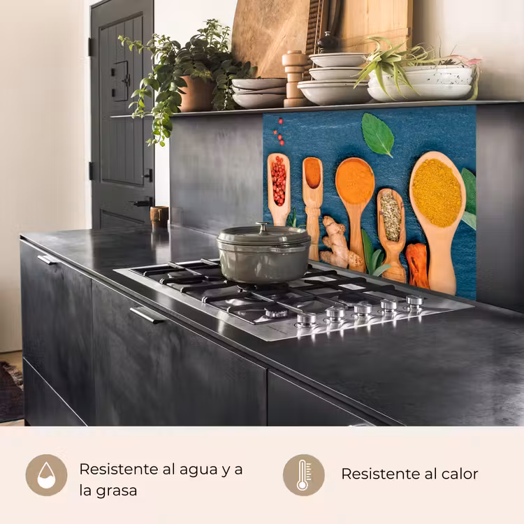 Revestimiento cocina - Cucharas - Madera - Hierbas - Especias — 4
