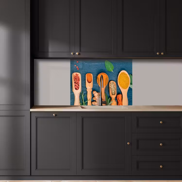 Revestimiento cocina - Cucharas - Madera - Hierbas - Especias — 5