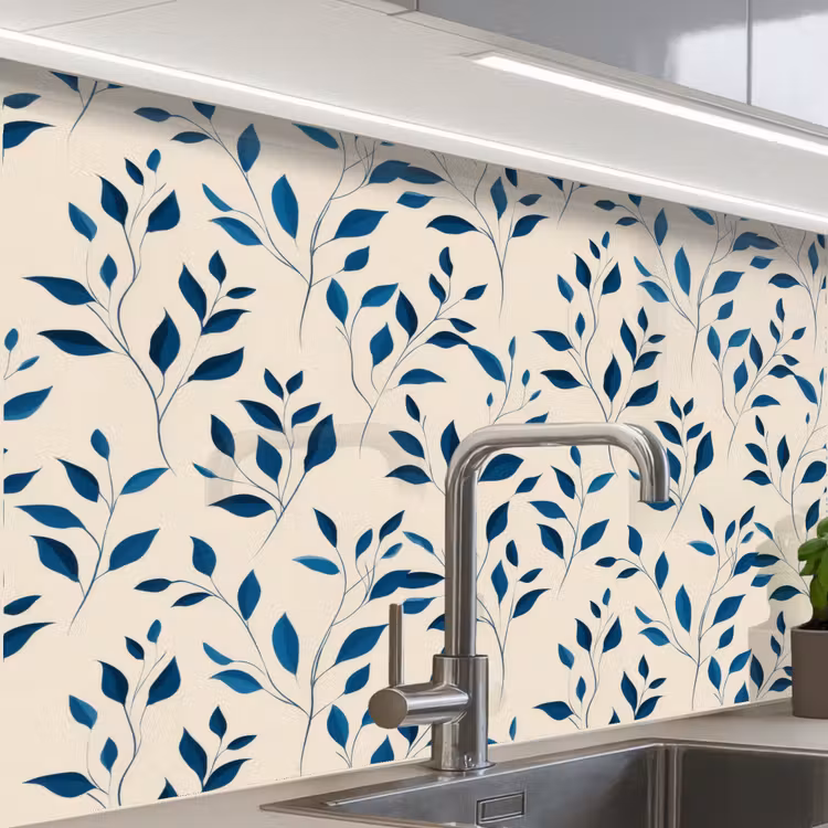 Revestimiento cocina - Estampado - Azul- Beige — 1