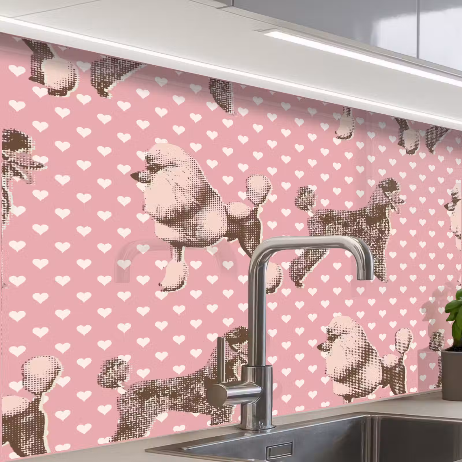 Revestimiento cocina - Corazón - Caniche - Patrón — 1