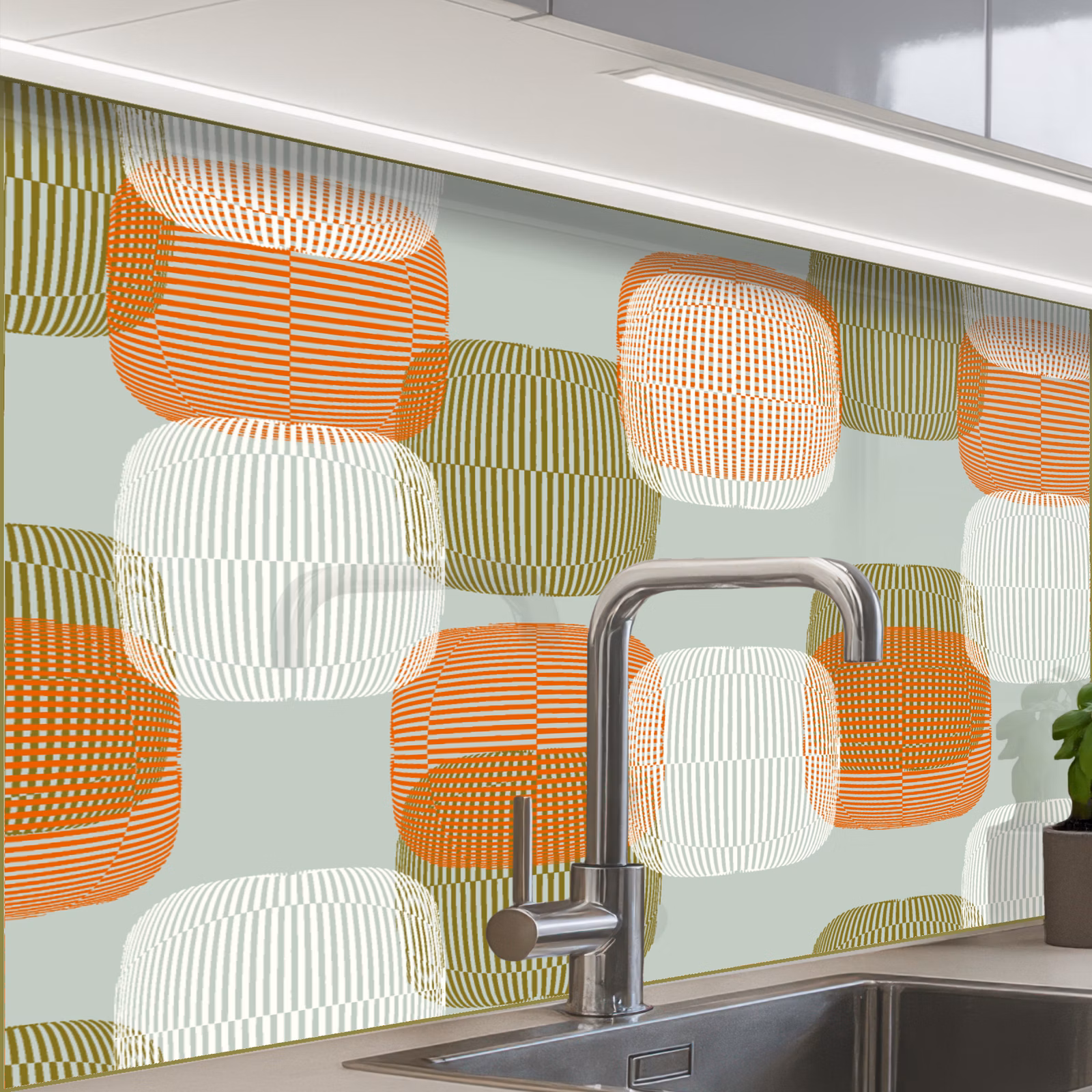Revestimiento cocina - Retro - Patrón - Pastel — 1