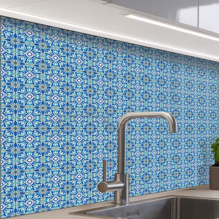 Revestimiento cocina - Azulejos - Mosaico - Turquesa - Azul — 1