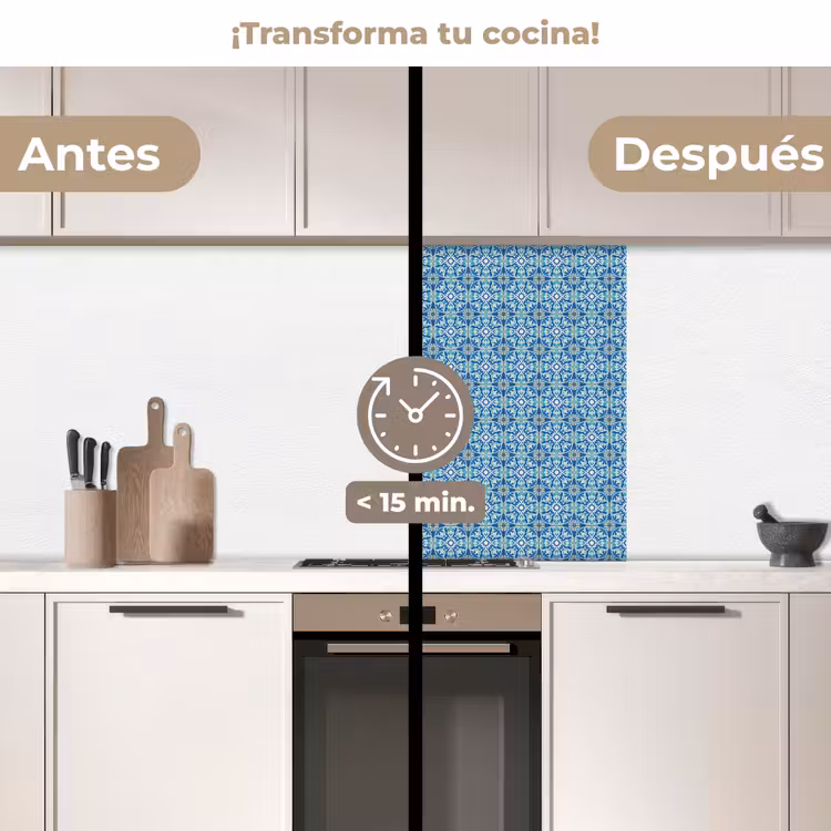 Revestimiento cocina - Azulejos - Mosaico - Turquesa - Azul — 2