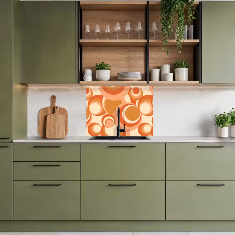 Revestimiento cocina - Círculo - Retro - Patrón — 7
