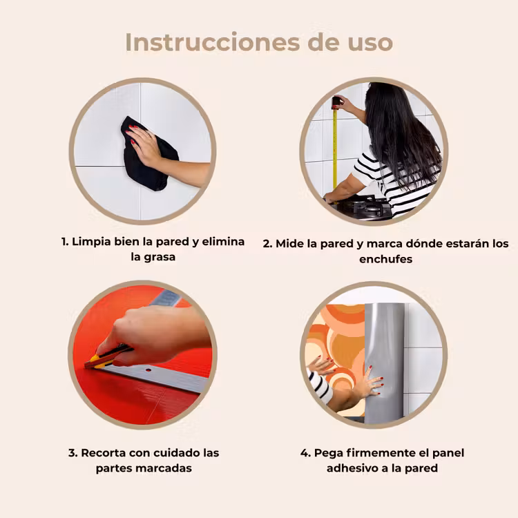 Revestimiento cocina - Círculo - Retro - Patrón — 8