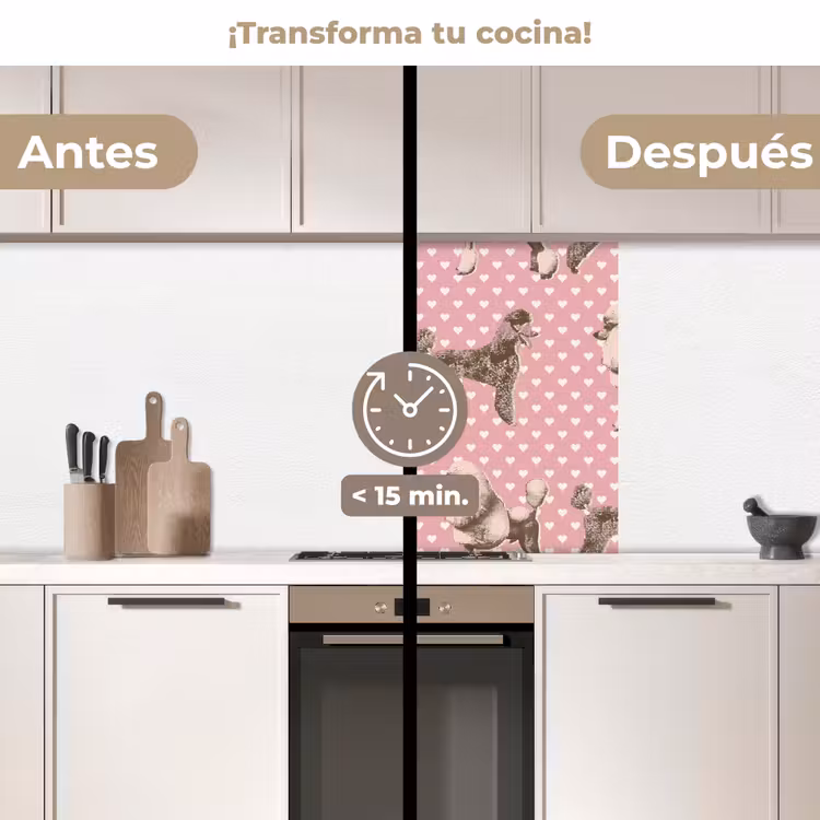 Revestimiento cocina - Corazón - Caniche - Patrón — 2