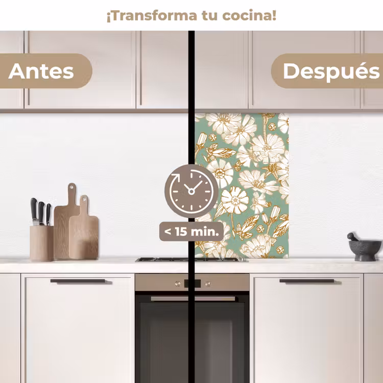 Revestimiento cocina - Flor - Art nouveau - Diseño — 2