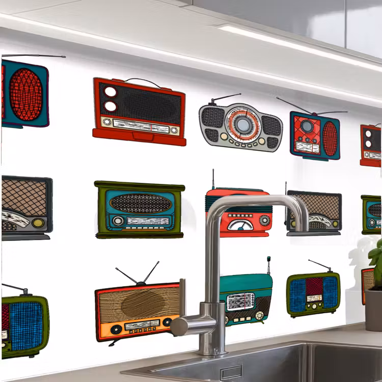 Revestimiento cocina - Retro - Radio - Diseño — 1