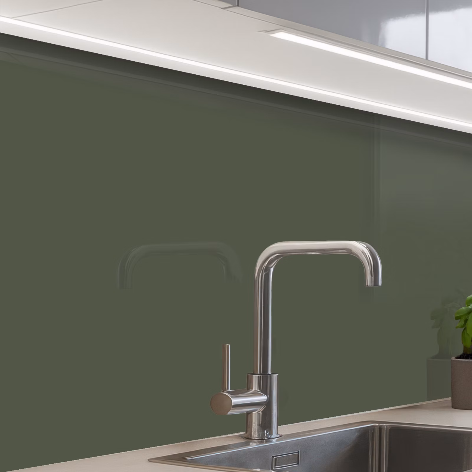 Revestimiento cocina - Verde - Color sólido - Verde oliva — 1