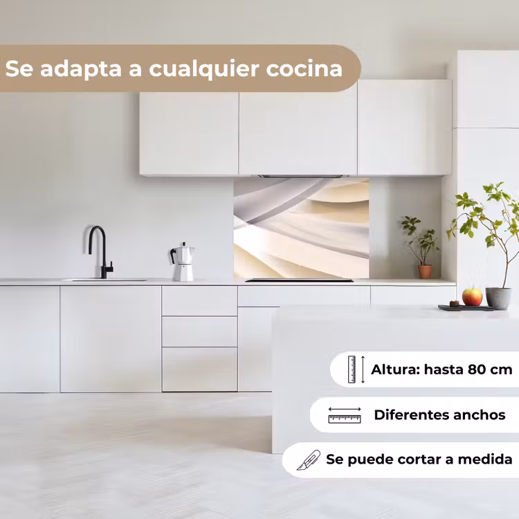 Revestimiento cocina - Olas - Abstracto - Beige — 6